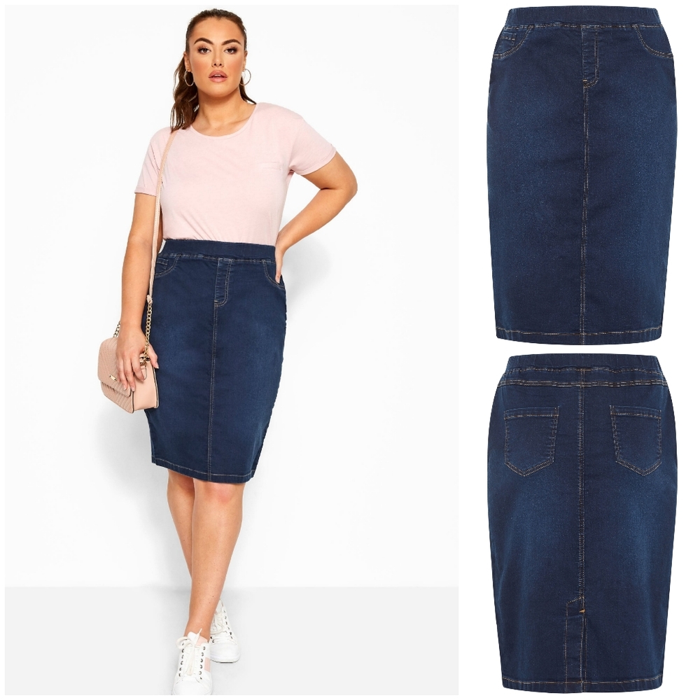YOURS Stretch Denim Bodycon Skirt